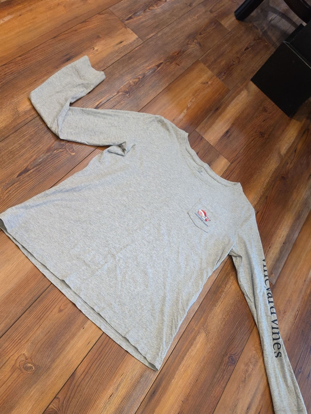 Vineyard Vines Light Gray Long Sleeve Christmas Tee